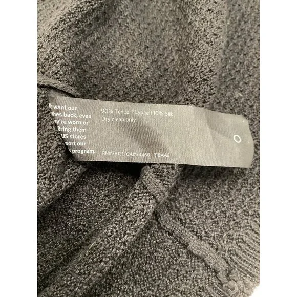 Eileen Fisher Tencell and Silk Black Knit Cardigan Size L - Picture 6 of 6